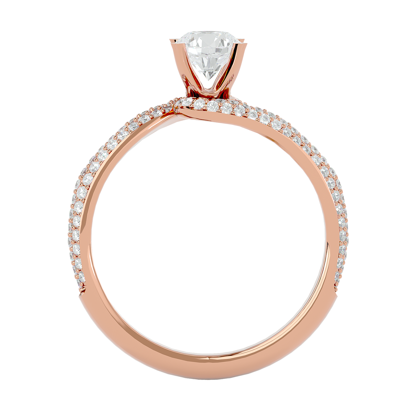 Curly Band Solitaire Ring