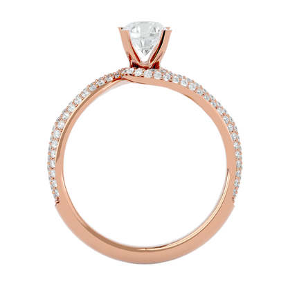 Curly Band Solitaire Ring