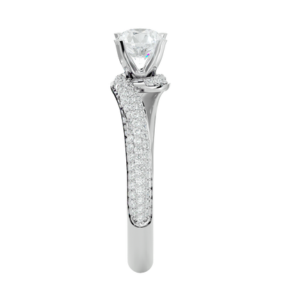 Curly Band Solitaire Ring