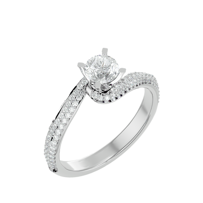 Curly Band Solitaire Ring