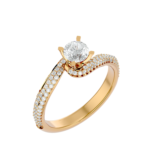 Curly Band Solitaire Ring