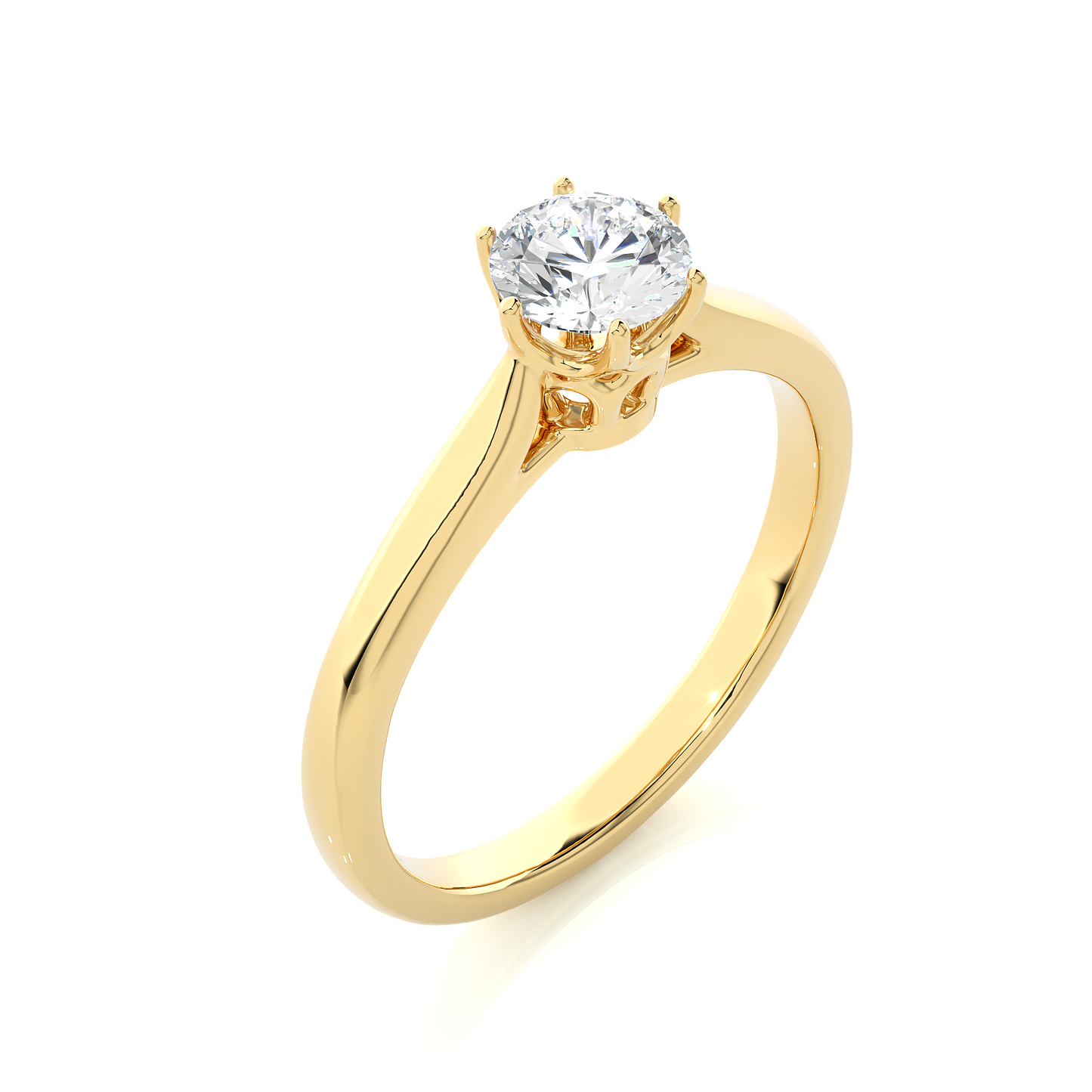 Crowned Solitaire Ring