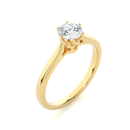 Crowned Solitaire Ring