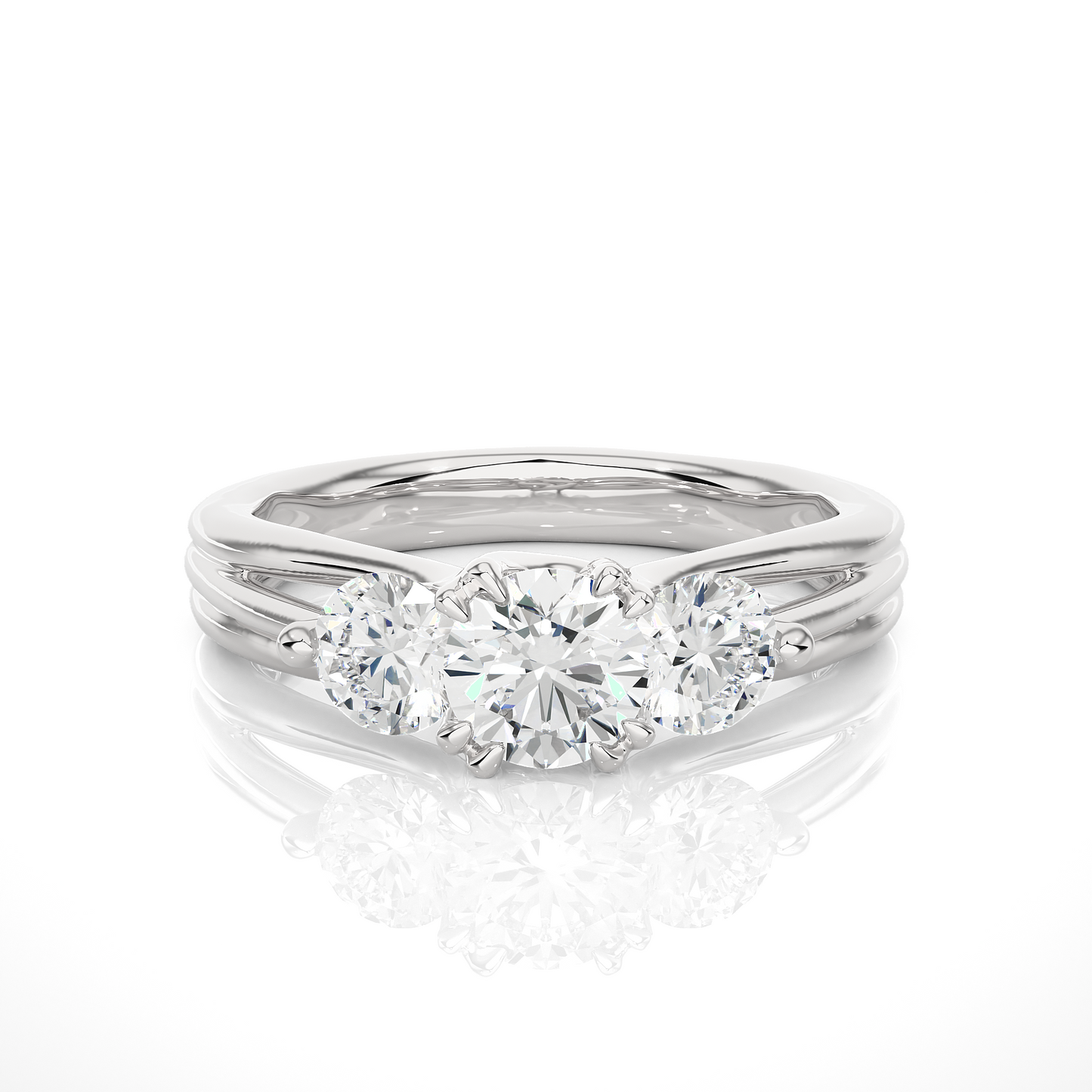 Triad Solitaire Ring