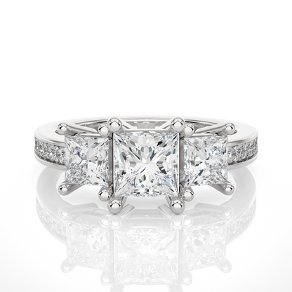 Three Stone Ring With Sides