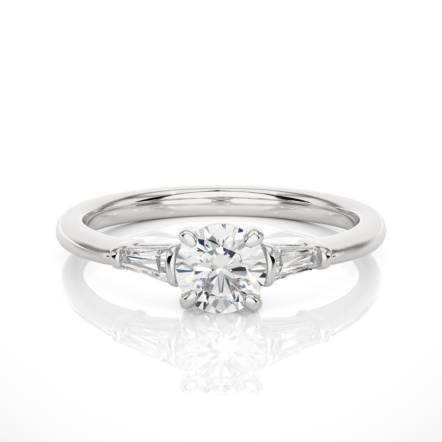 Feather Solitaire Ring