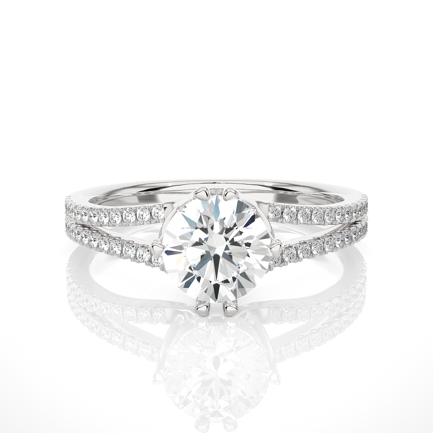 Double Lined Solitaire Ring