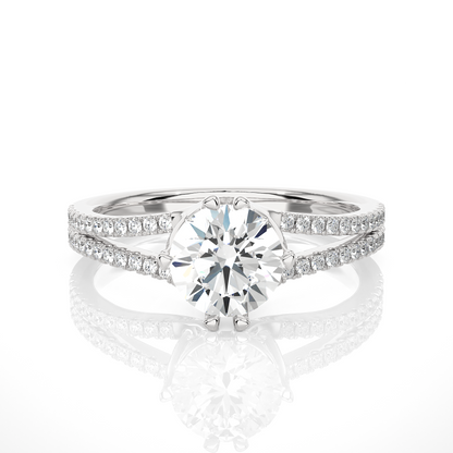 Double Lined Solitaire Ring