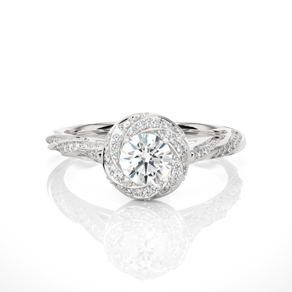 Swirling Solitare Ring