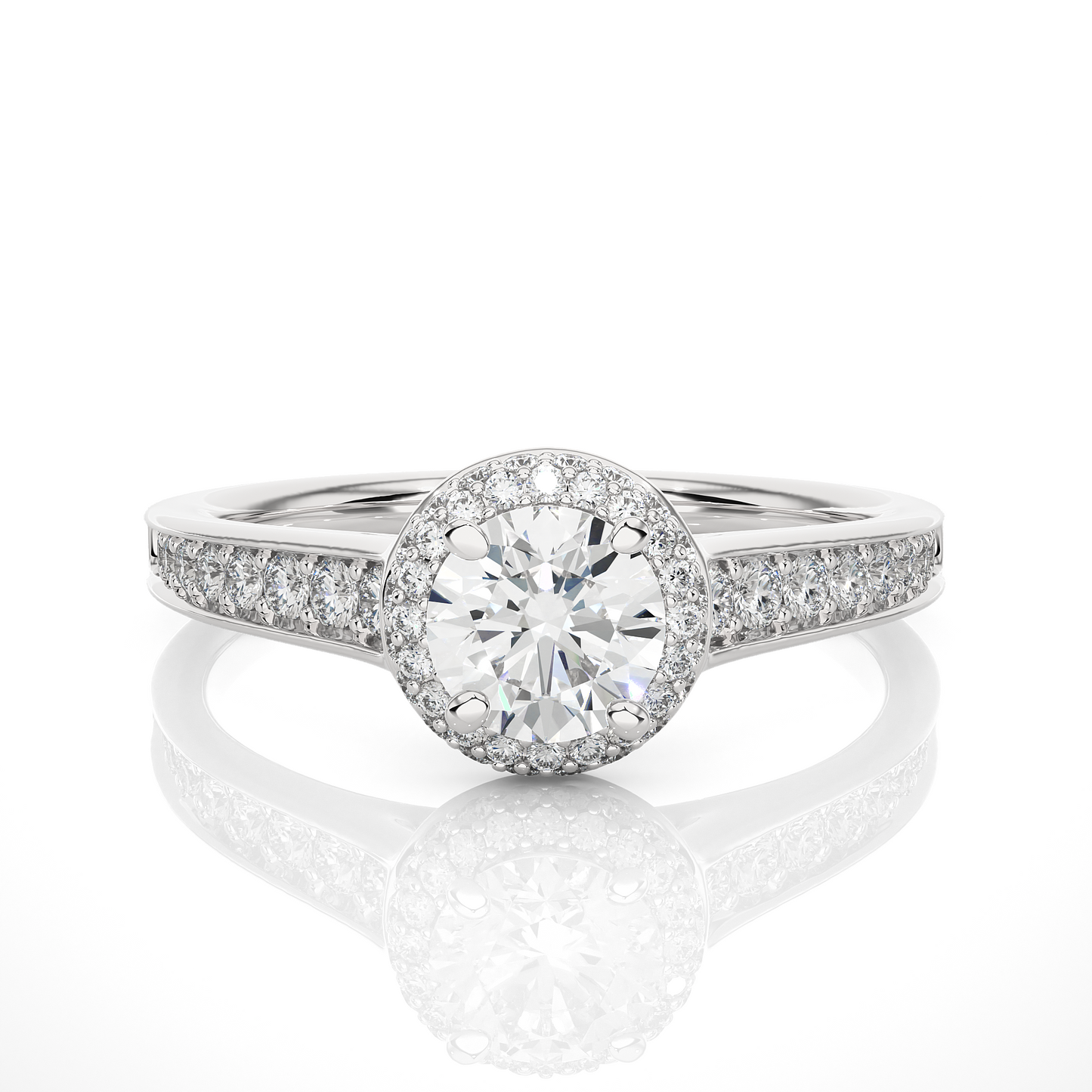 Multi Halo Soitaire Ring