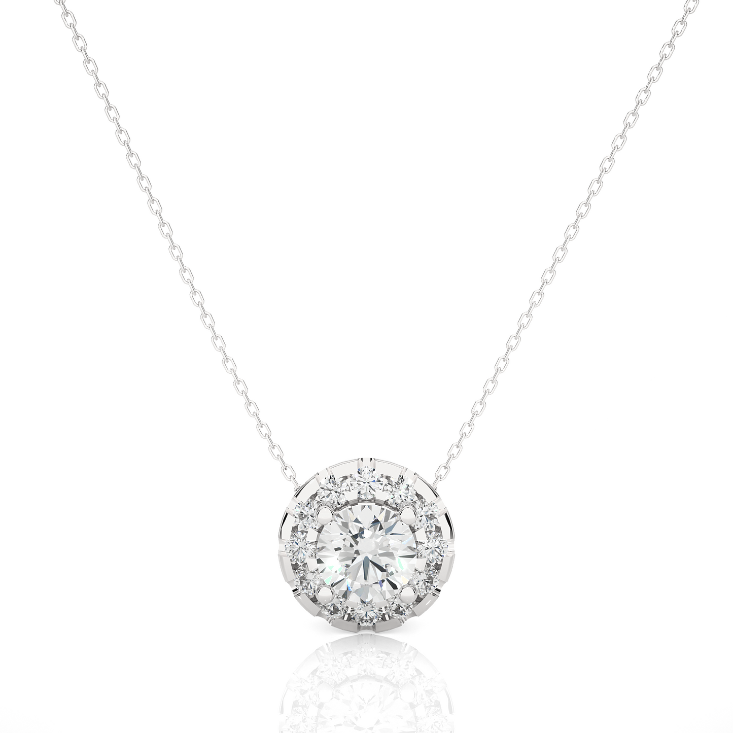 Classic Halo Pendant With Chain