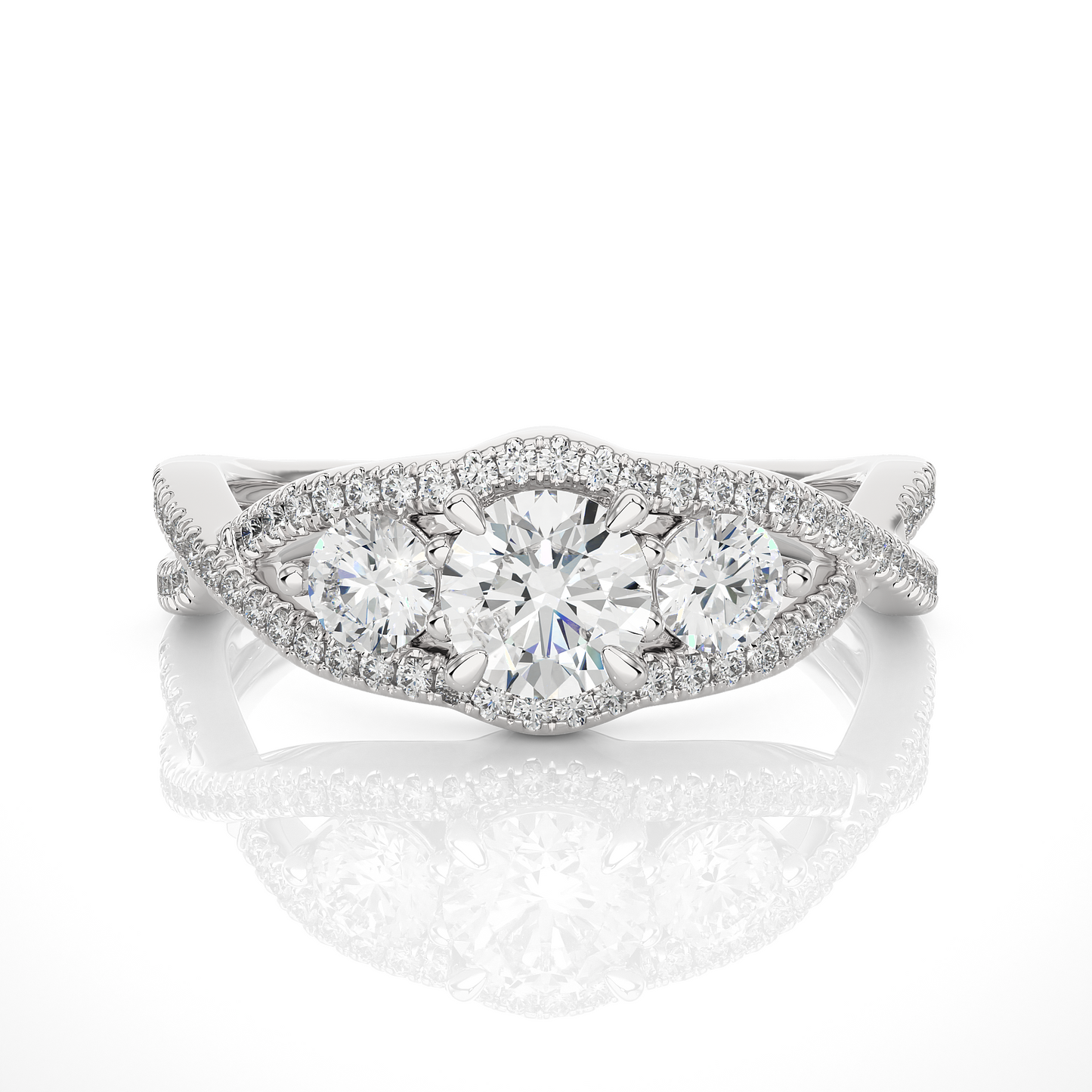 Triplet Side Stone Ring