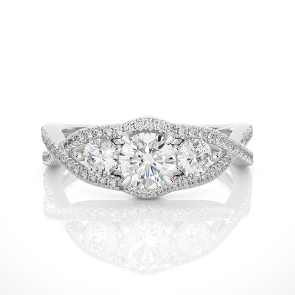 Triplet Side Stone Ring
