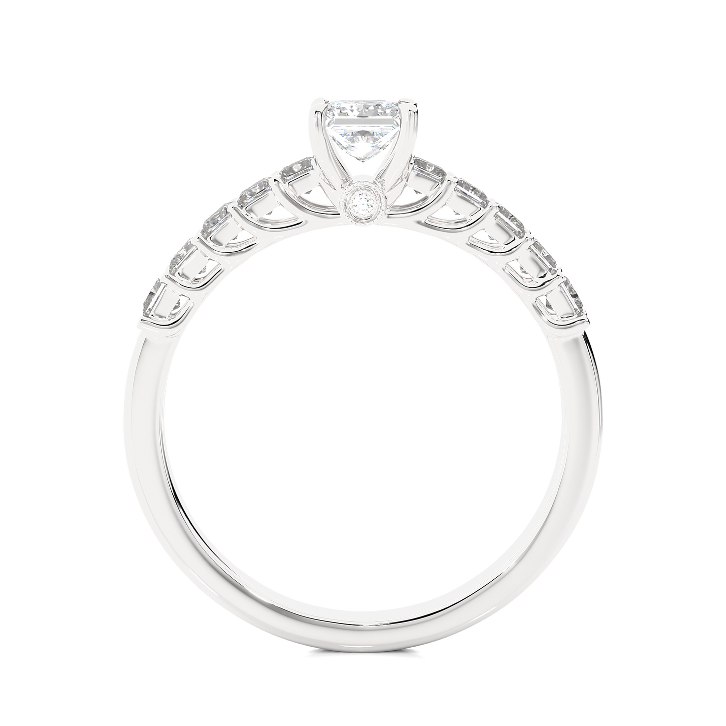 Monarch Princess Side Stone Ring