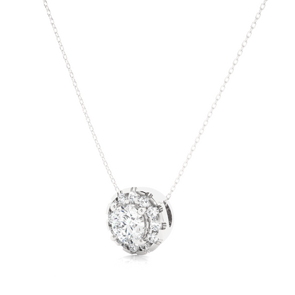 Classic Halo Pendant With Chain