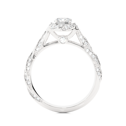 Swirling Solitare Ring