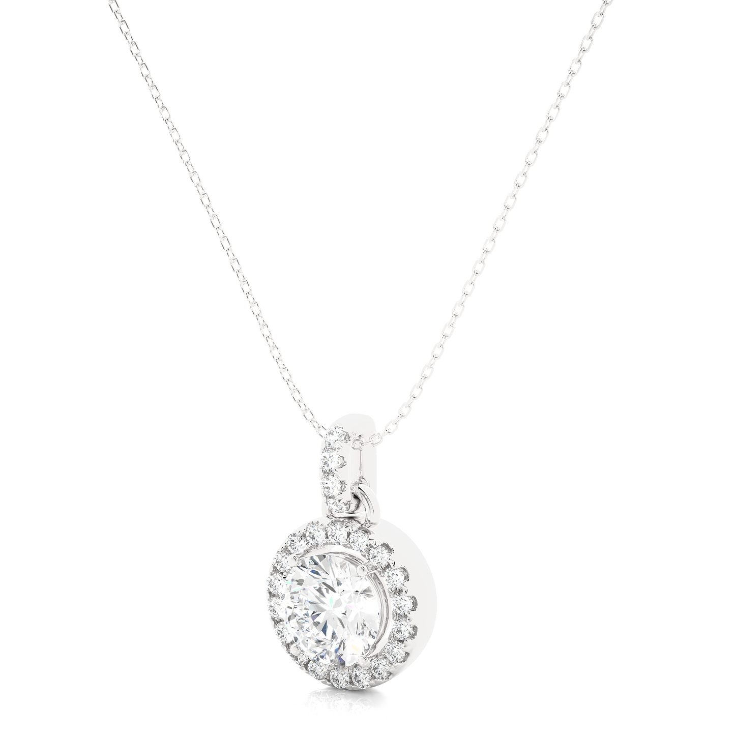 Lunessa Round Pendant With Halo With Chain