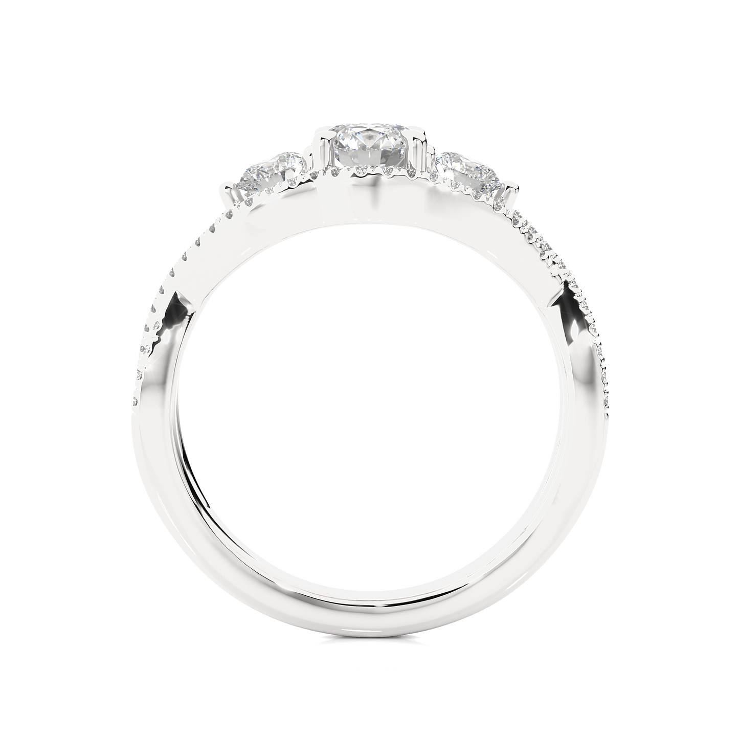 Triplet Side Stone Ring