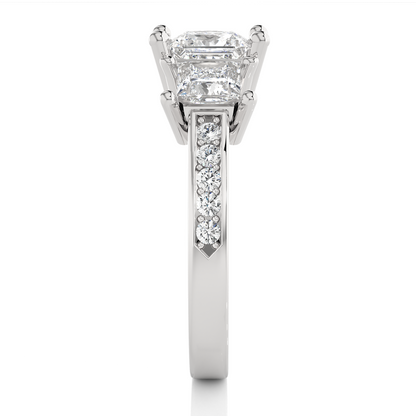 Three Stone Ring With Sides