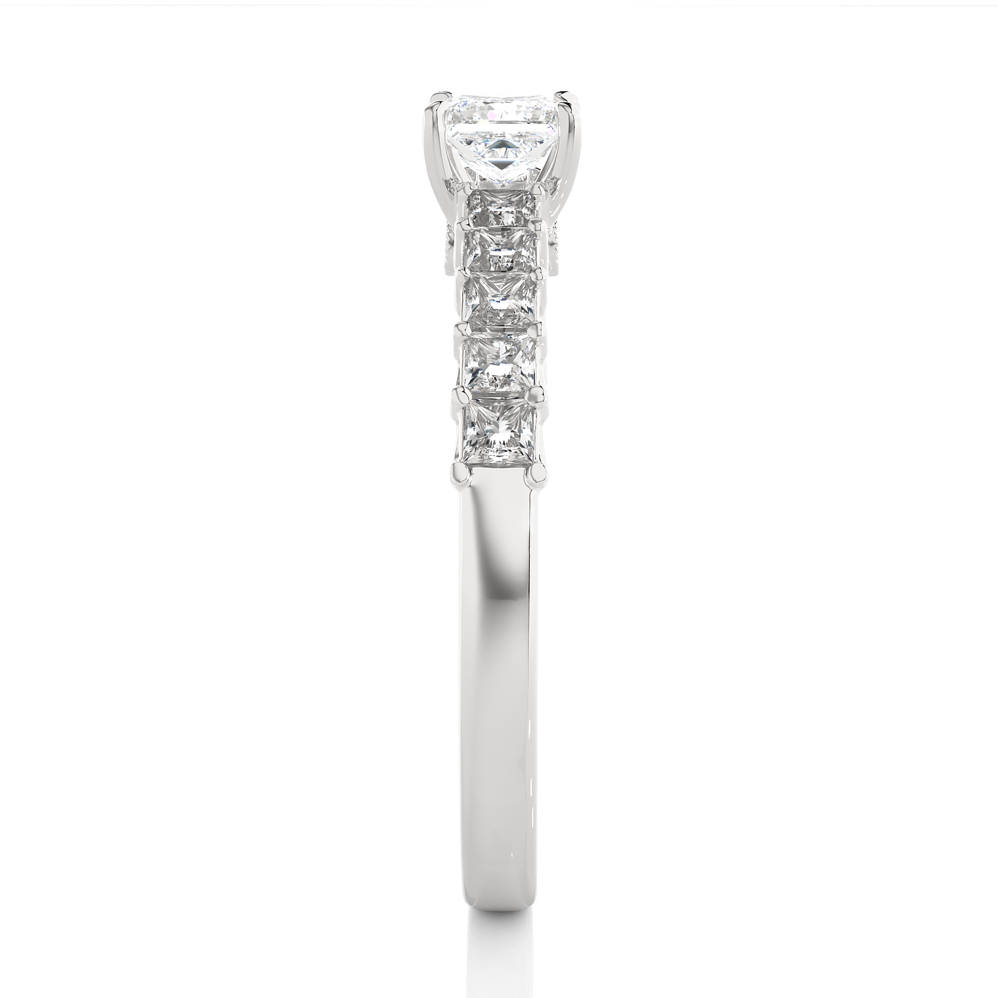 Monarch Princess Side Stone Ring