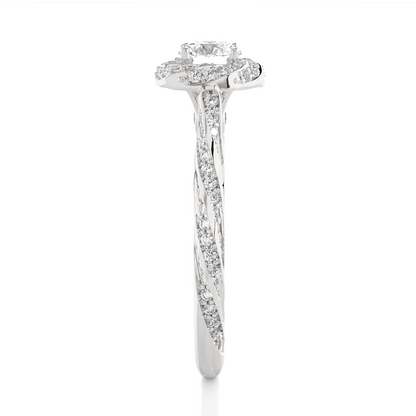 Swirling Solitare Ring