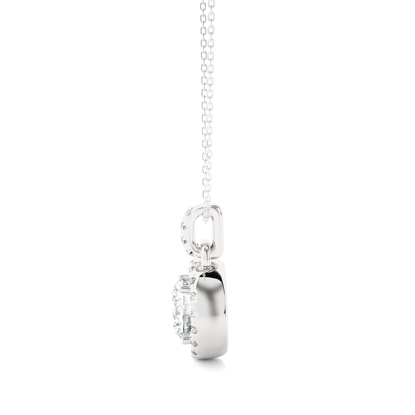 Lunessa Round Pendant With Halo With Chain