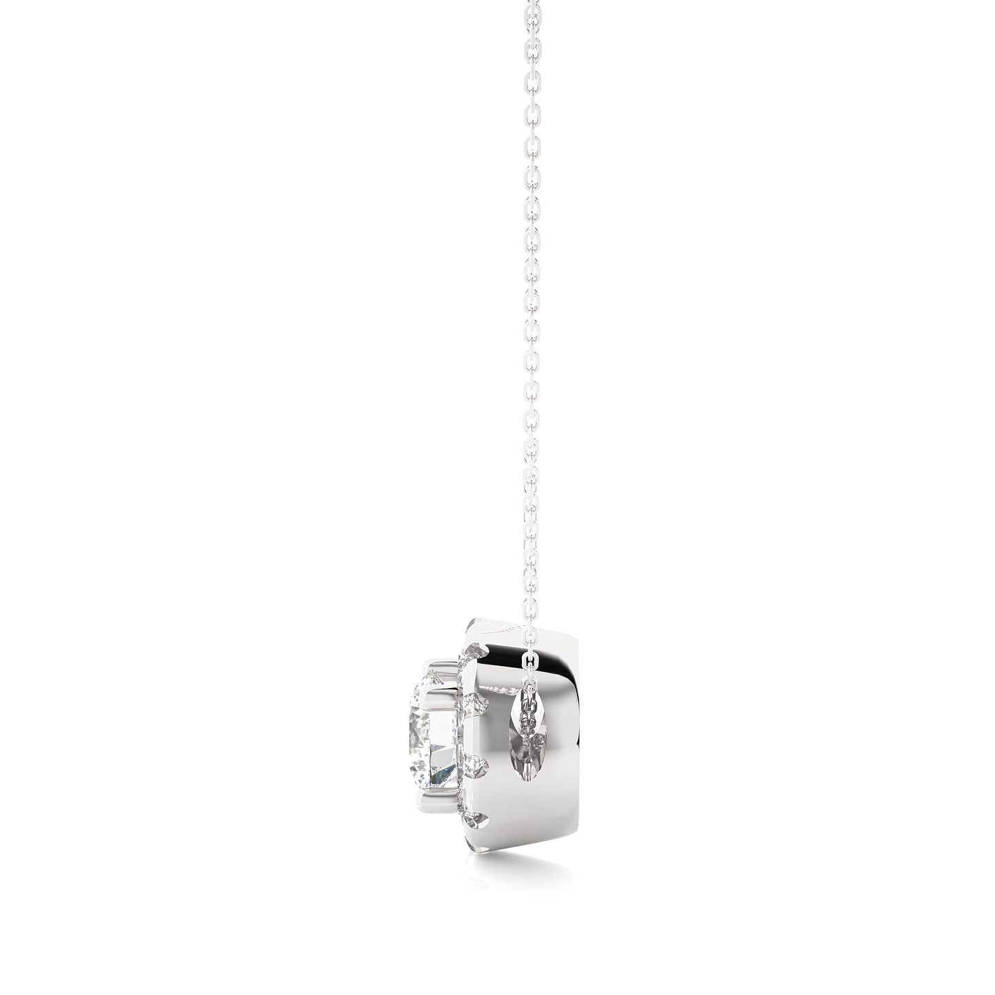 Classic Halo Pendant With Chain