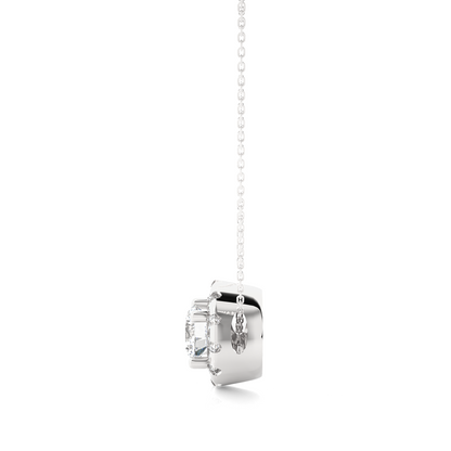 Classic Halo Pendant With Chain