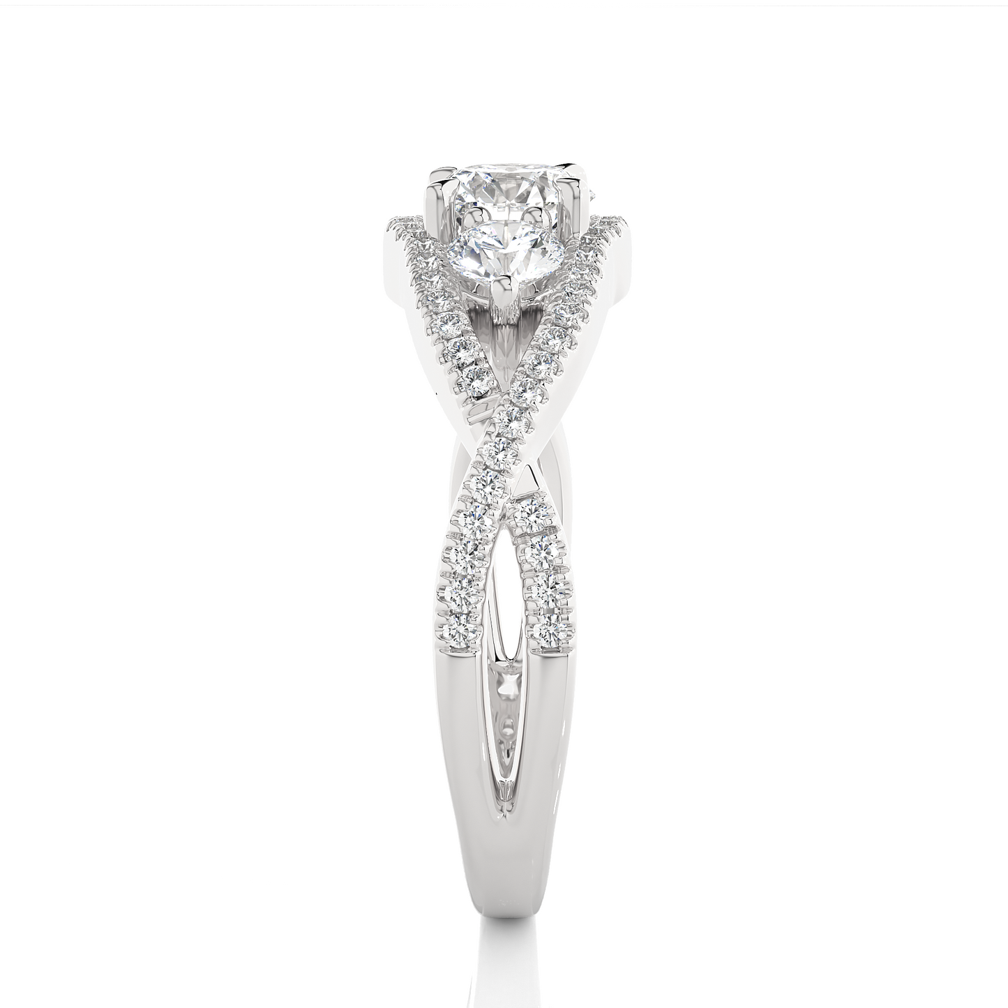 Triplet Side Stone Ring