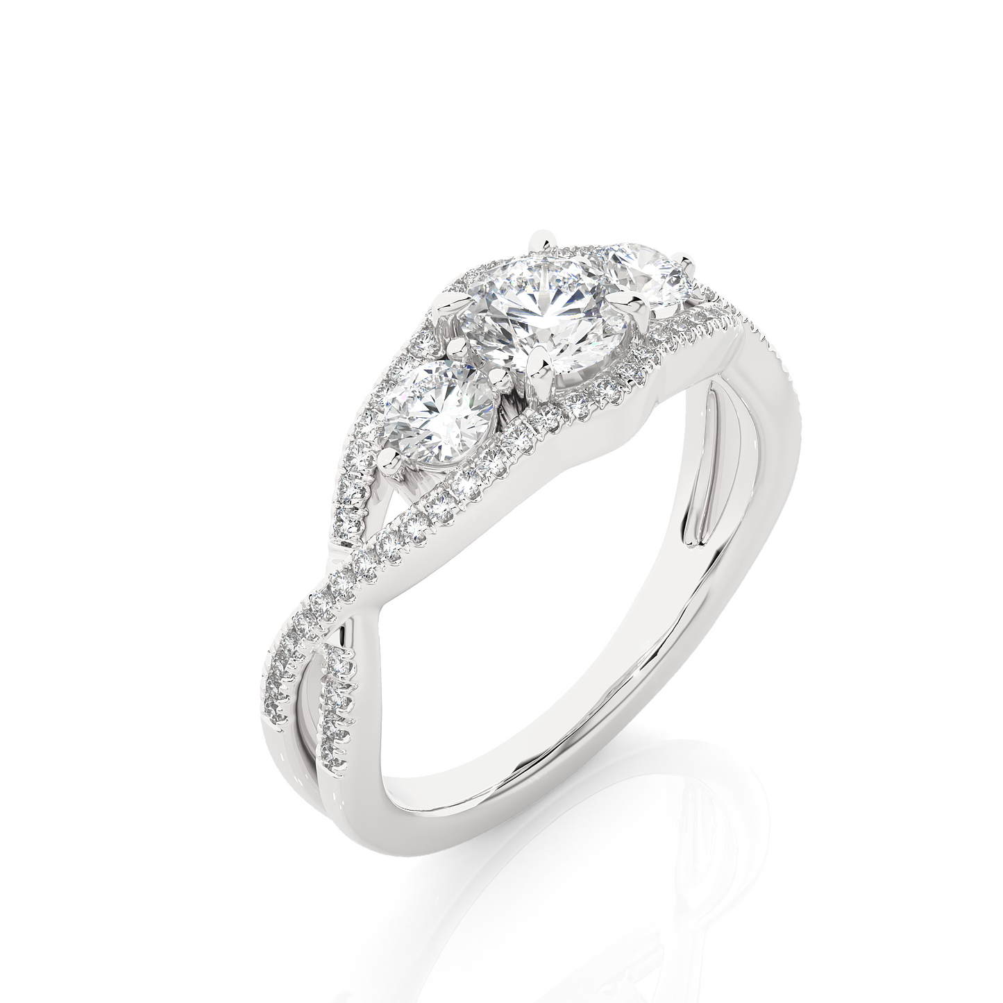 Triplet Side Stone Ring