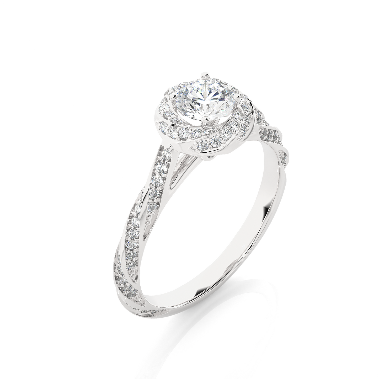 Swirling Solitare Ring