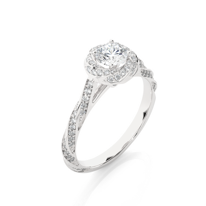 Swirling Solitare Ring