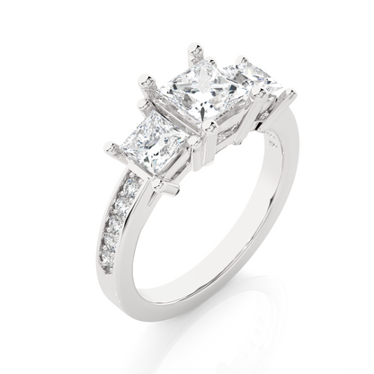 Three Stone Ring With Sides