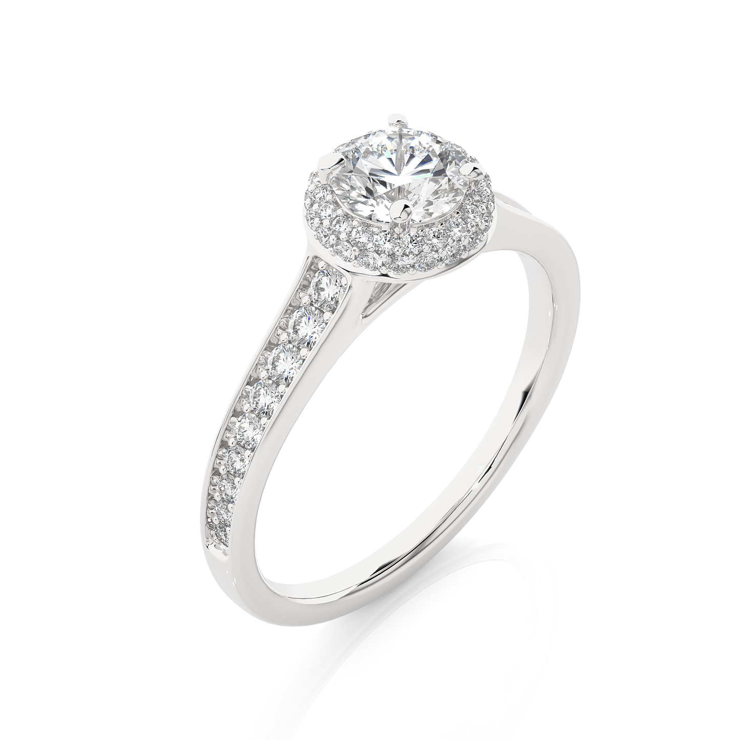 Multi Halo Soitaire Ring