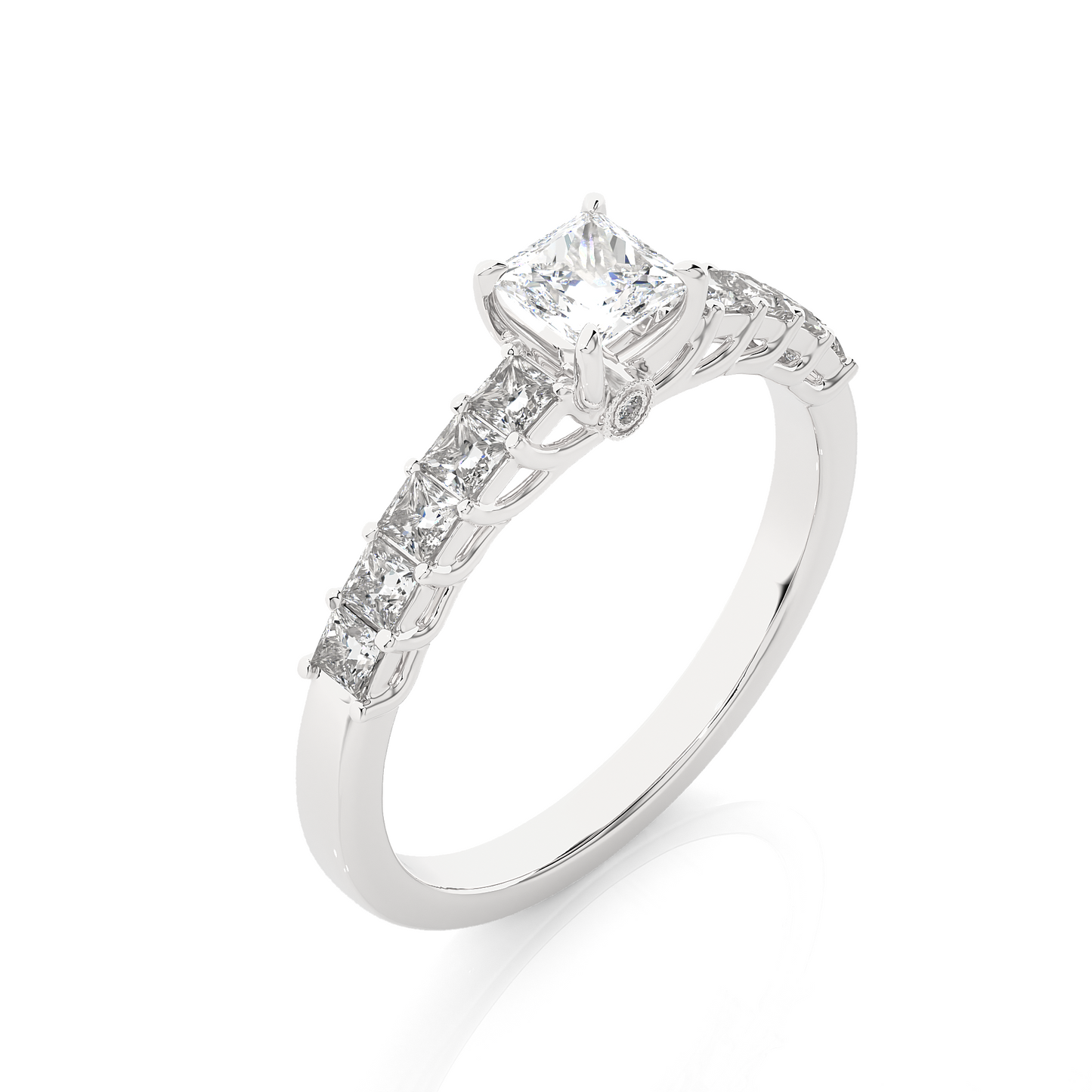 Monarch Princess Side Stone Ring