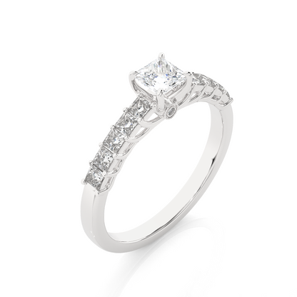 Monarch Princess Side Stone Ring
