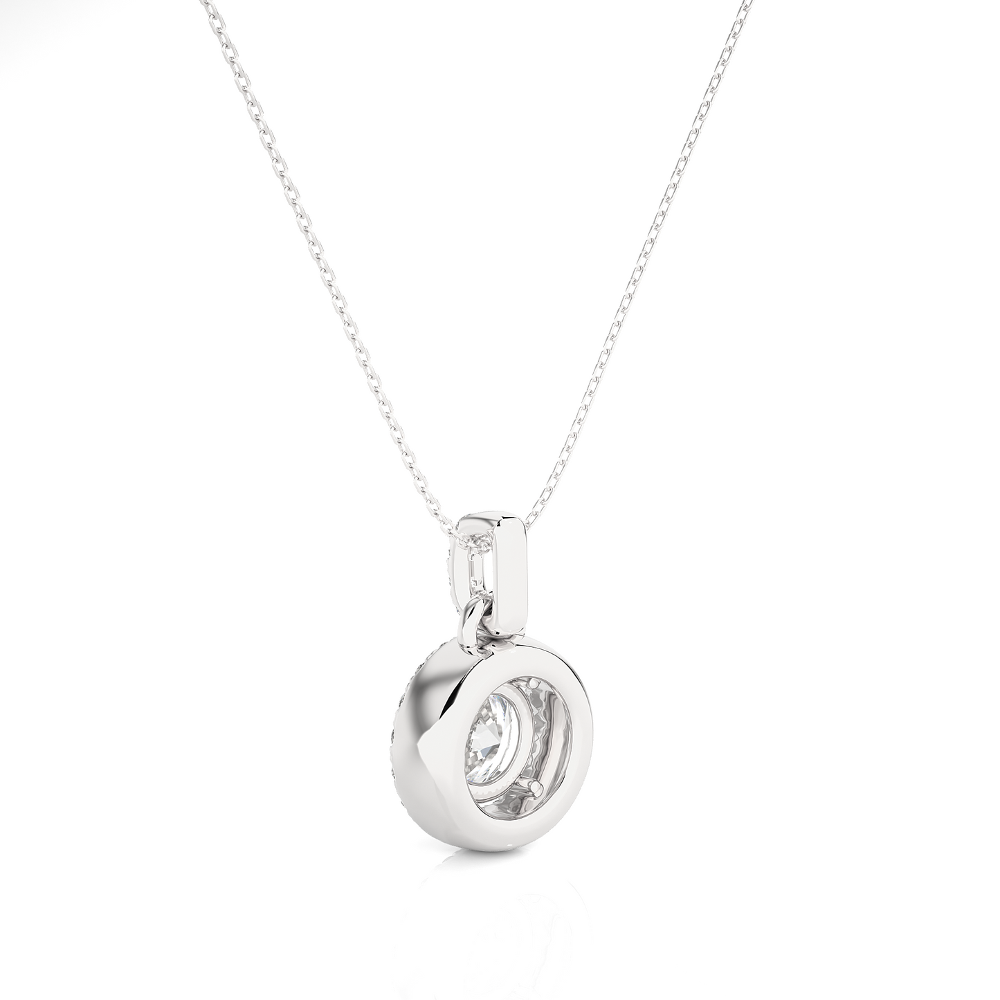 Lunessa Round Pendant With Halo With Chain