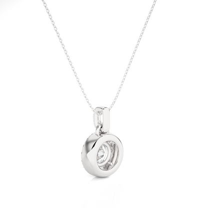 Lunessa Round Pendant With Halo With Chain