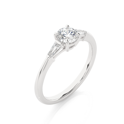 Feather Solitaire Ring