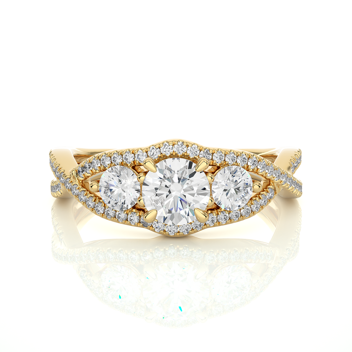 Triplet Side Stone Ring