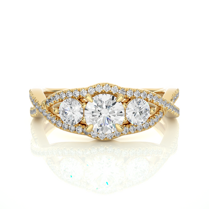 Triplet Side Stone Ring