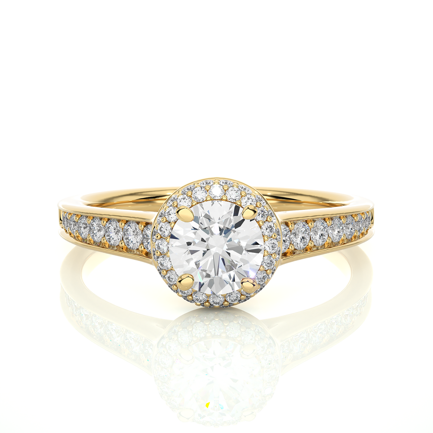 Multi Halo Soitaire Ring