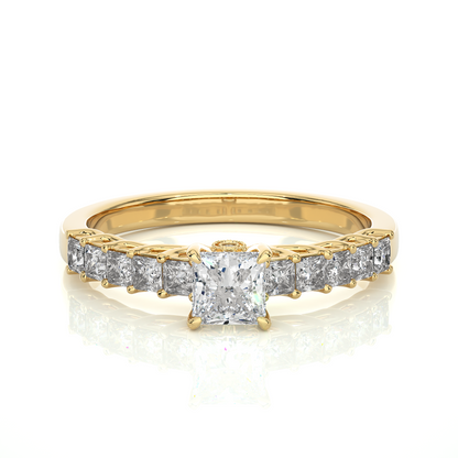Monarch Princess Side Stone Ring