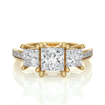 Three Stone Ring With Sides