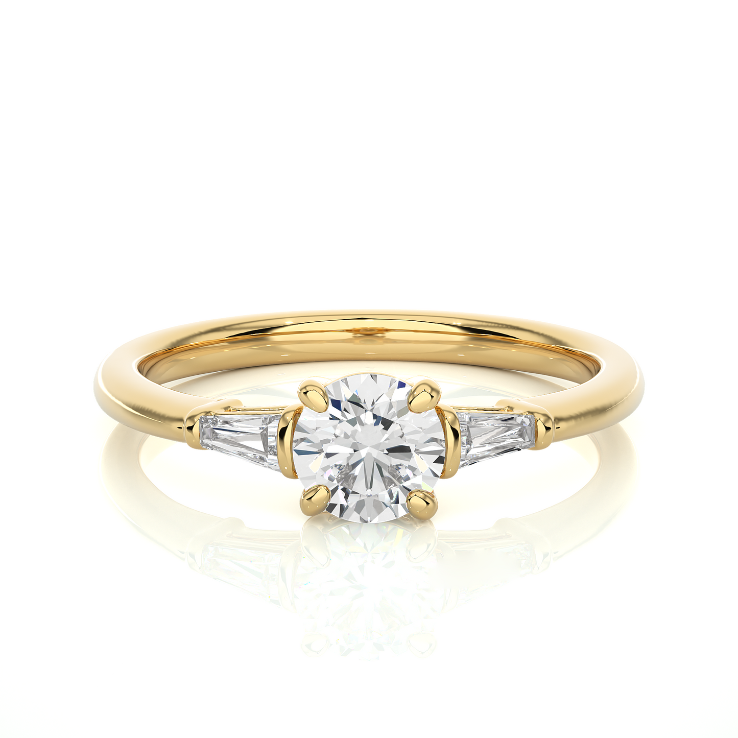 Feather Solitaire Ring