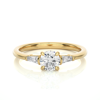 Feather Solitaire Ring