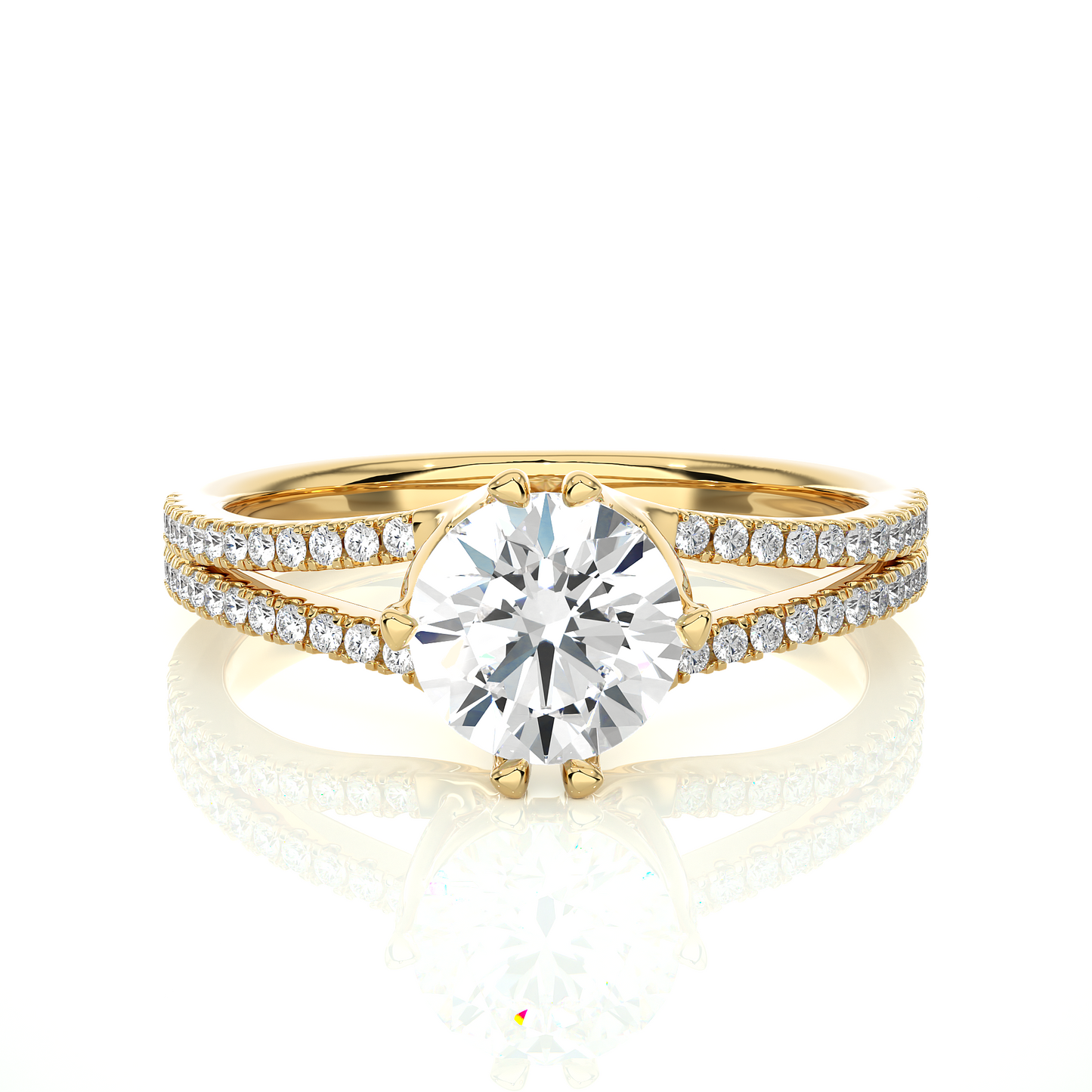 Double Lined Solitaire Ring