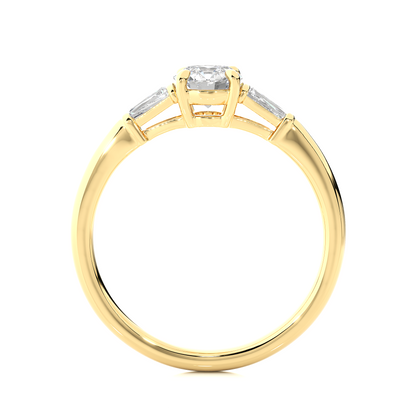 Feather Solitaire Ring