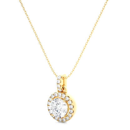 Lunessa Round Pendant With Halo With Chain