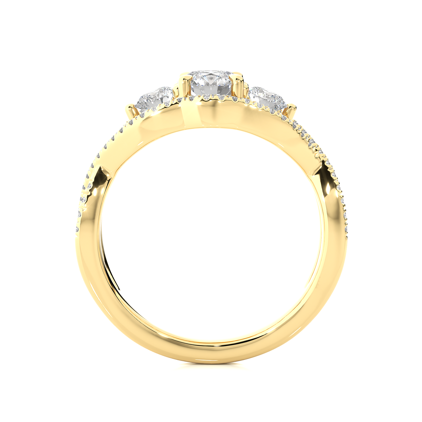 Triplet Side Stone Ring